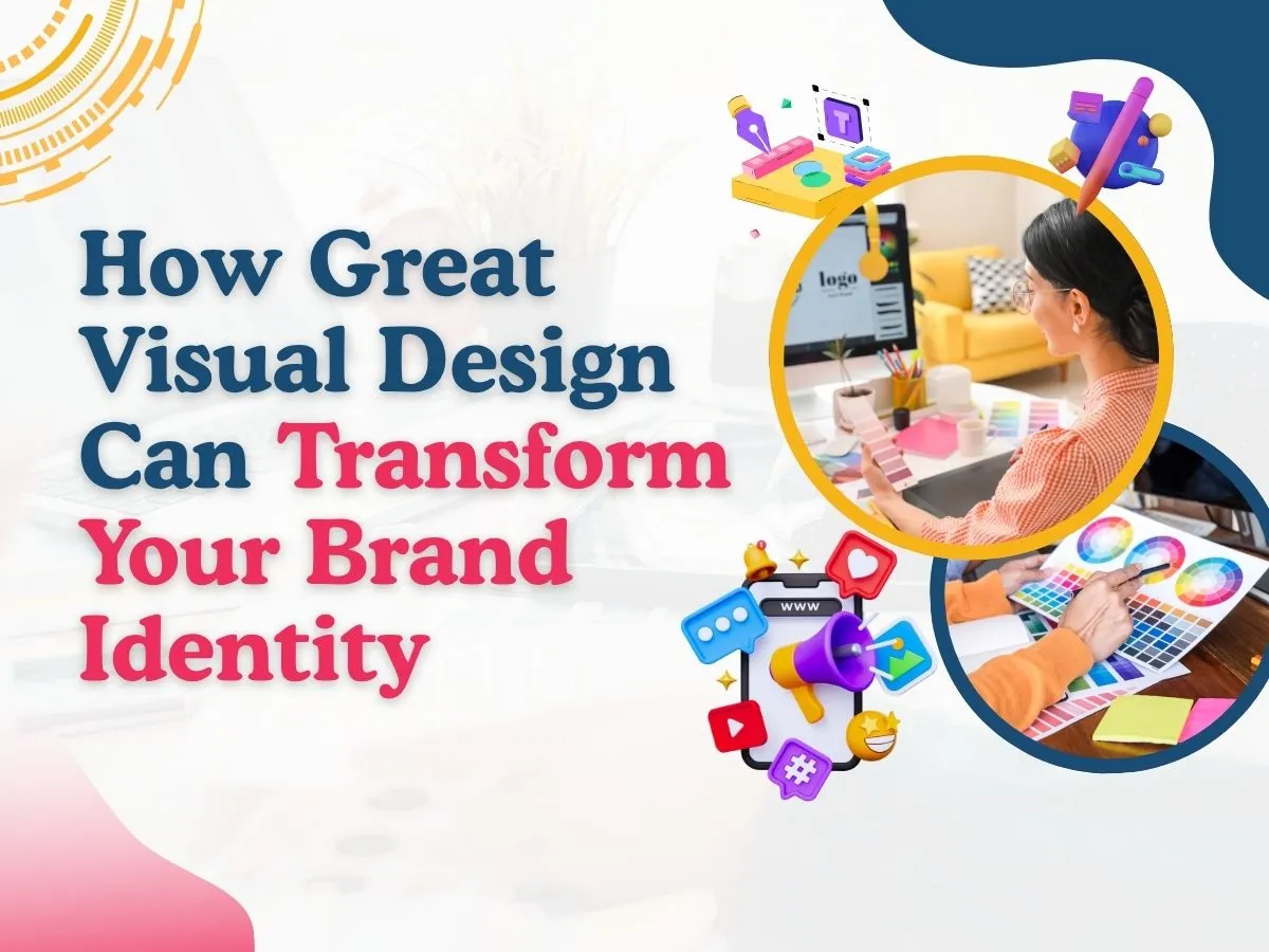 Modern visual brand identity design showcasing logo, typography, and color consistency for business growth